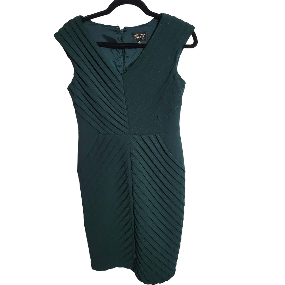Adrianna Papell Petite Green Dress Women's 4P